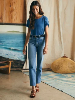 Women Faherty Brand Sunwashed Crew Tee -