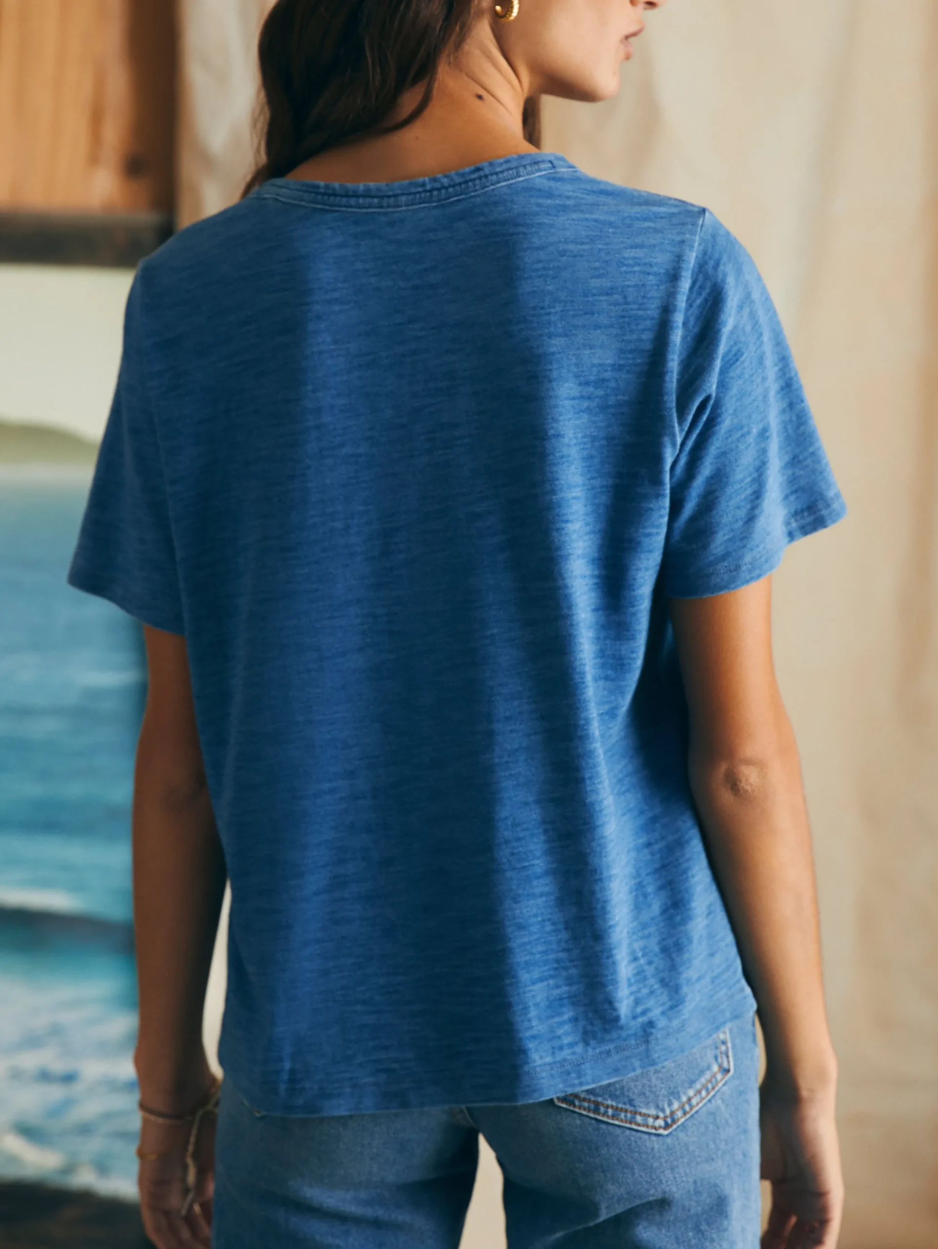 Women Faherty Brand Sunwashed Crew Tee -