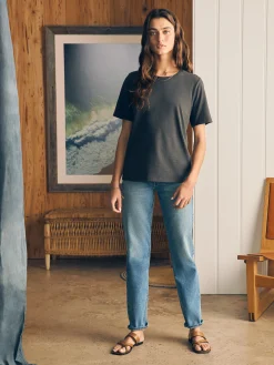 Women Faherty Brand Sunwashed Crew Tee -