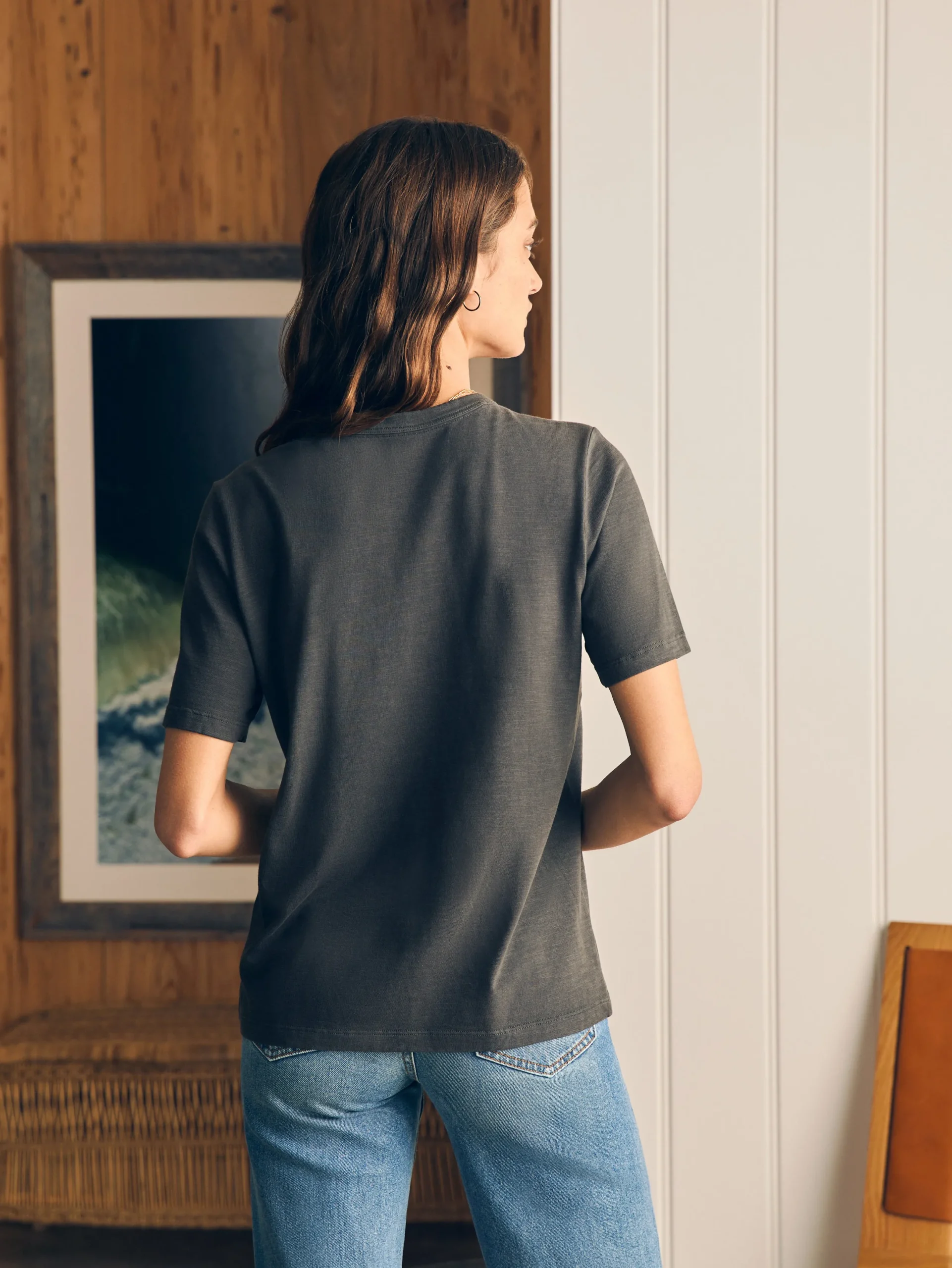 Women Faherty Brand Sunwashed Crew Tee -