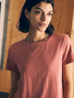 Women Faherty Brand Sunwashed Cropped Crew Tee -