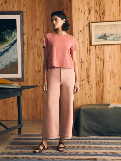 Women Faherty Brand Sunwashed Cropped Crew Tee -