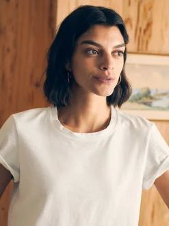 Women Faherty Brand Sunwashed Cropped Crew Tee -