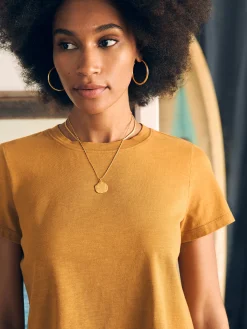Women Faherty Brand Sunwashed Cropped Crew Tee -