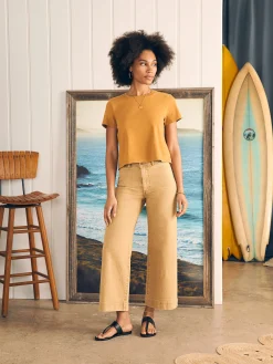 Women Faherty Brand Sunwashed Cropped Crew Tee -