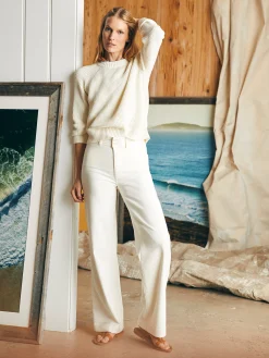 Women Faherty Brand Sunwashed Fisherman Crew Sweater -