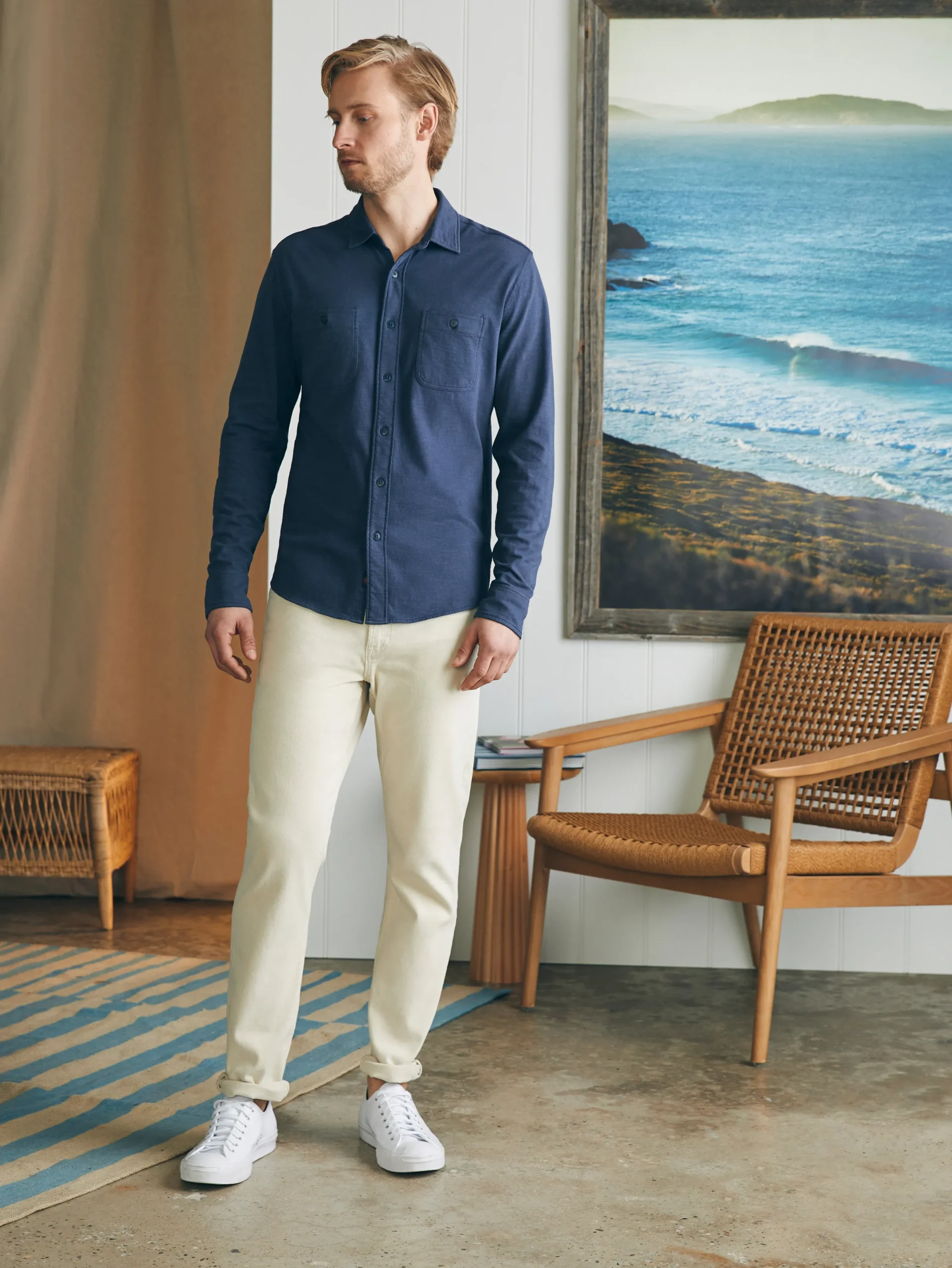 Faherty Brand Sunwashed Knit Shirt -