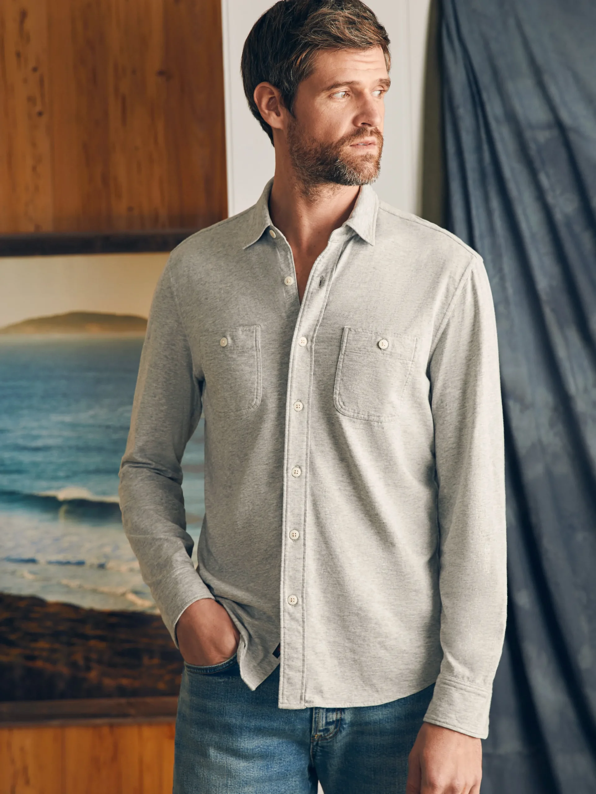Faherty Brand Sunwashed Knit Shirt -