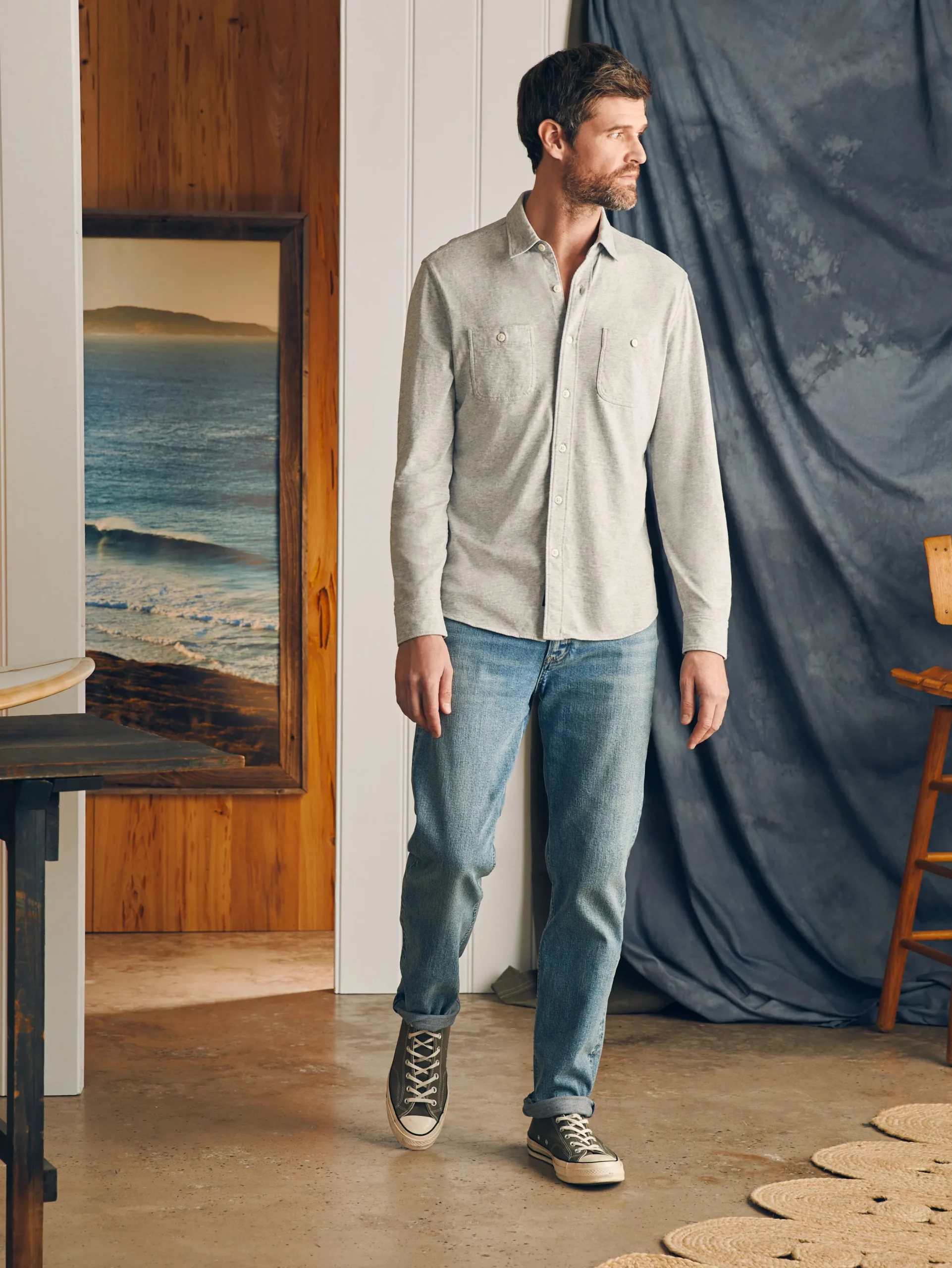 Faherty Brand Sunwashed Knit Shirt -