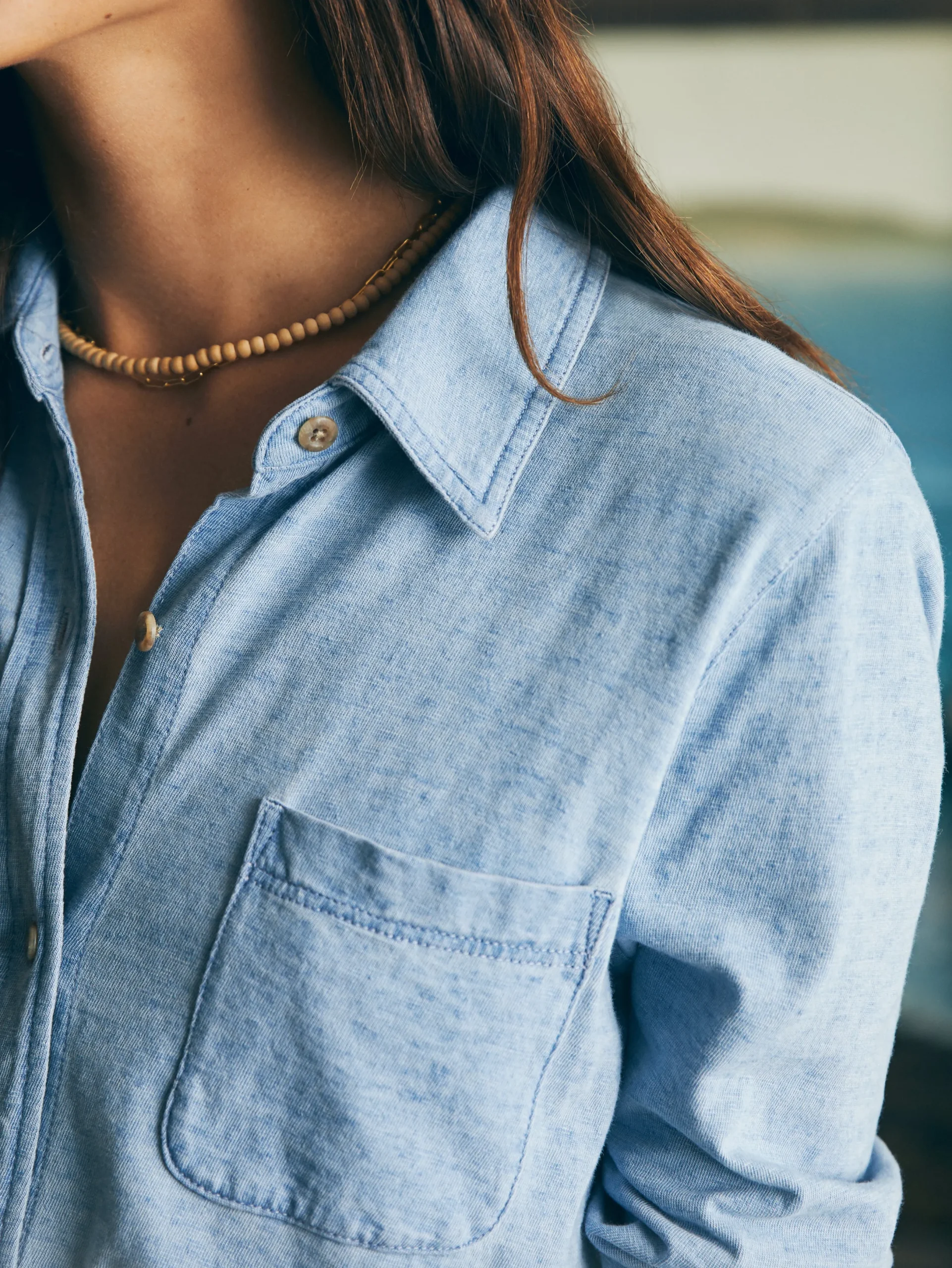 Women Faherty Brand Sunwashed Knit Shirt -