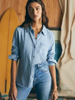 Women Faherty Brand Sunwashed Knit Shirt -