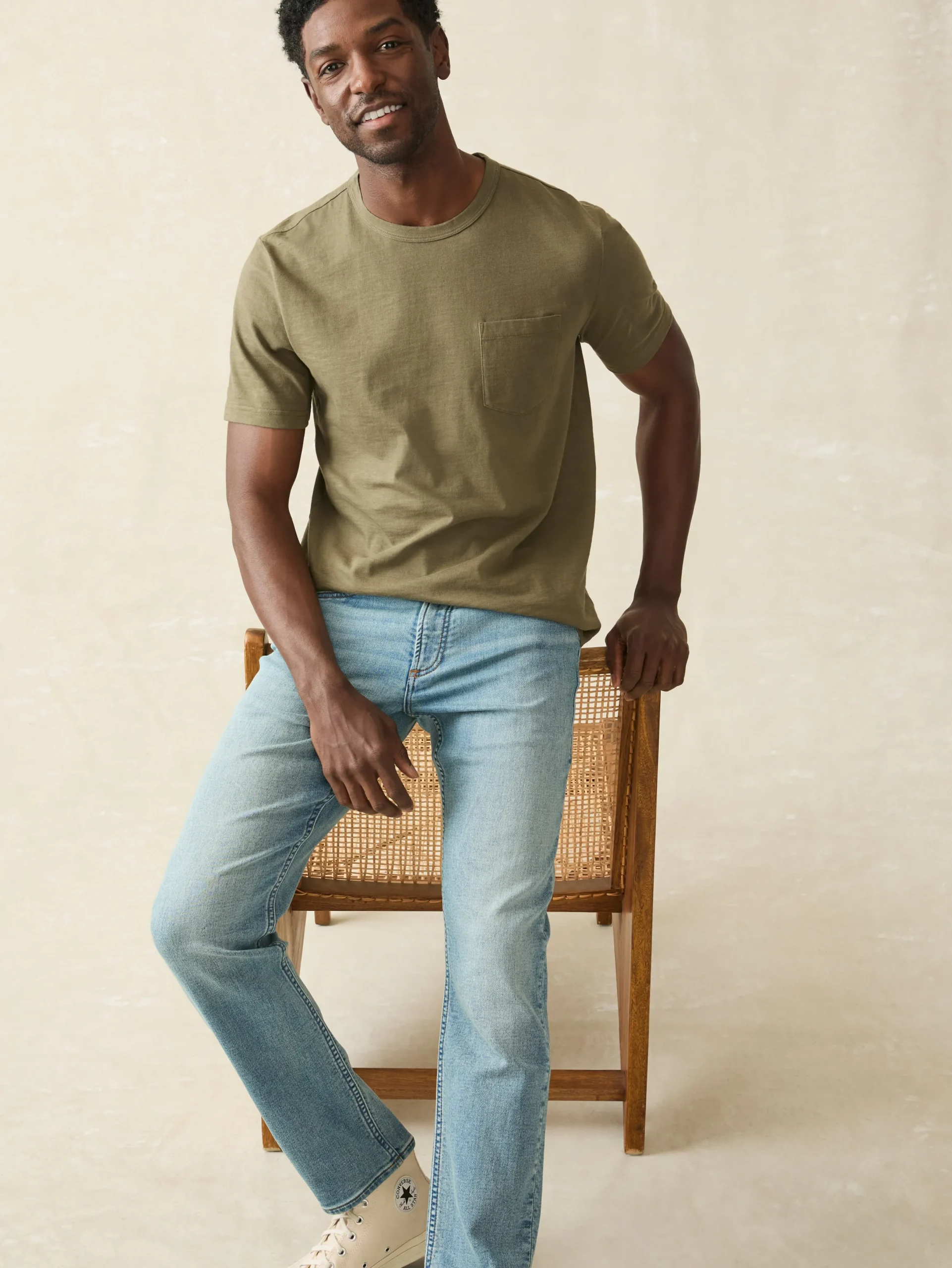 Faherty Brand Sunwashed Pocket Tee (Tall) -