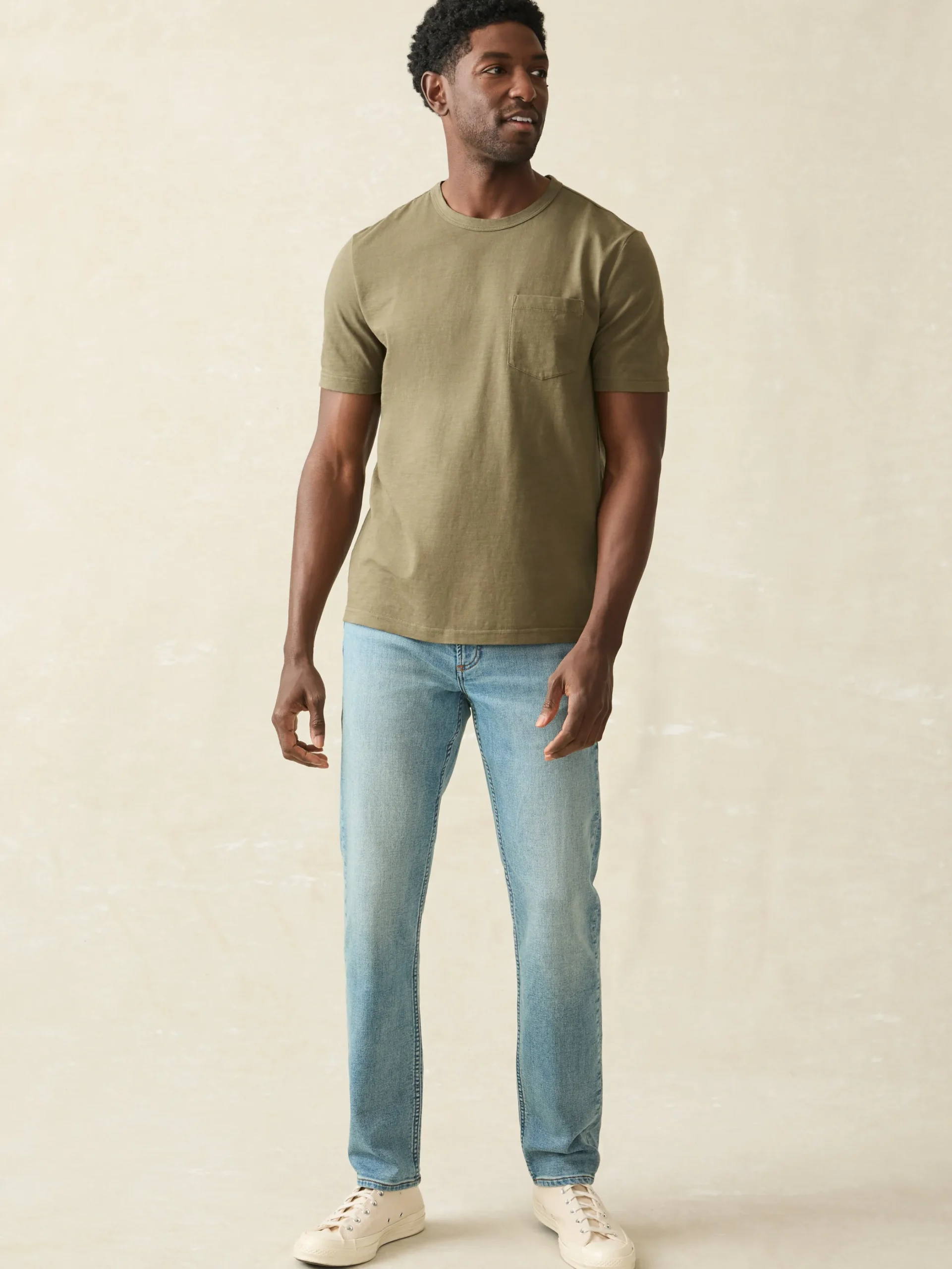 Faherty Brand Sunwashed Pocket Tee (Tall) -