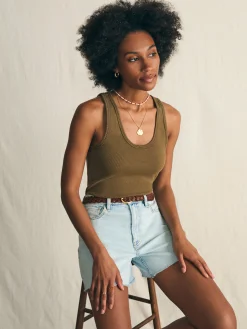 Women Faherty Brand Sunwashed Rib Tank -