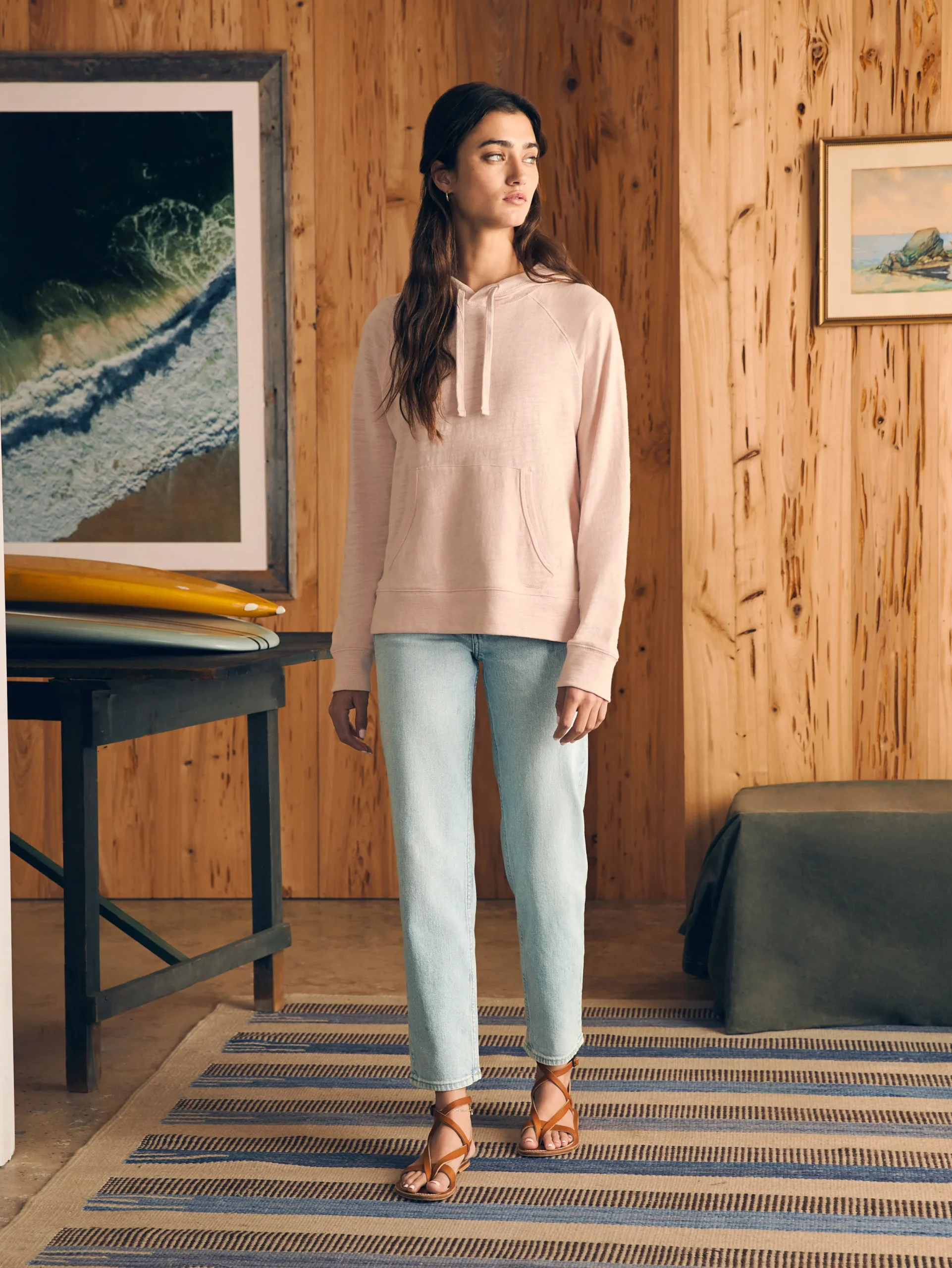 Women Faherty Brand Sunwashed Slub Hoodie -