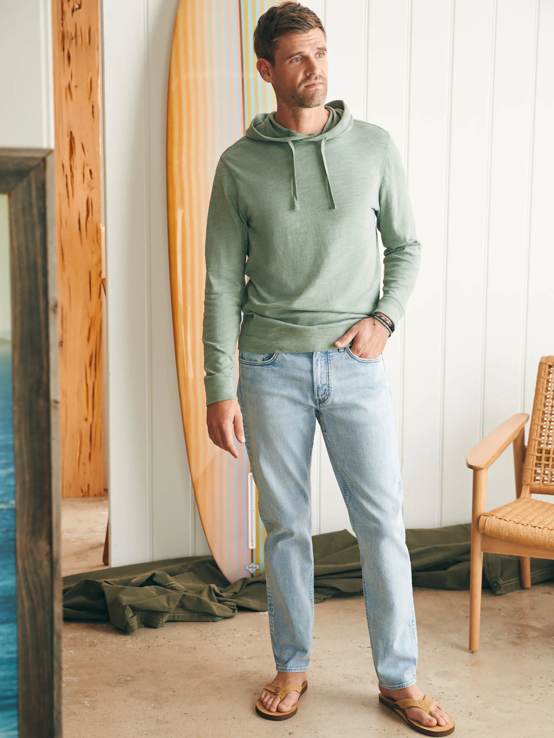 Faherty Brand Sunwashed Slub Hoodie (Tall) -