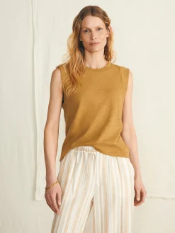 Women Faherty Brand Sunwashed Slub Muscle Tank -