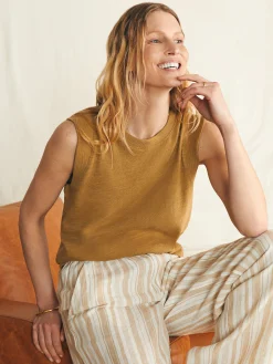Women Faherty Brand Sunwashed Slub Muscle Tank -