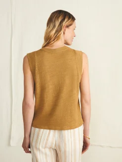 Women Faherty Brand Sunwashed Slub Muscle Tank -