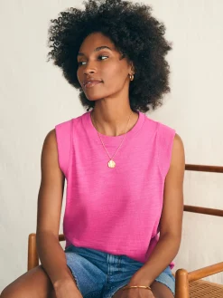 Women Faherty Brand Sunwashed Slub Muscle Tank -