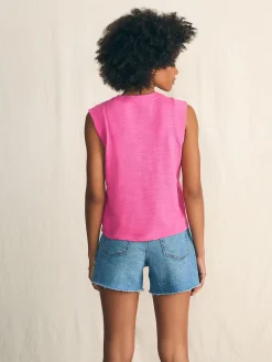 Women Faherty Brand Sunwashed Slub Muscle Tank -