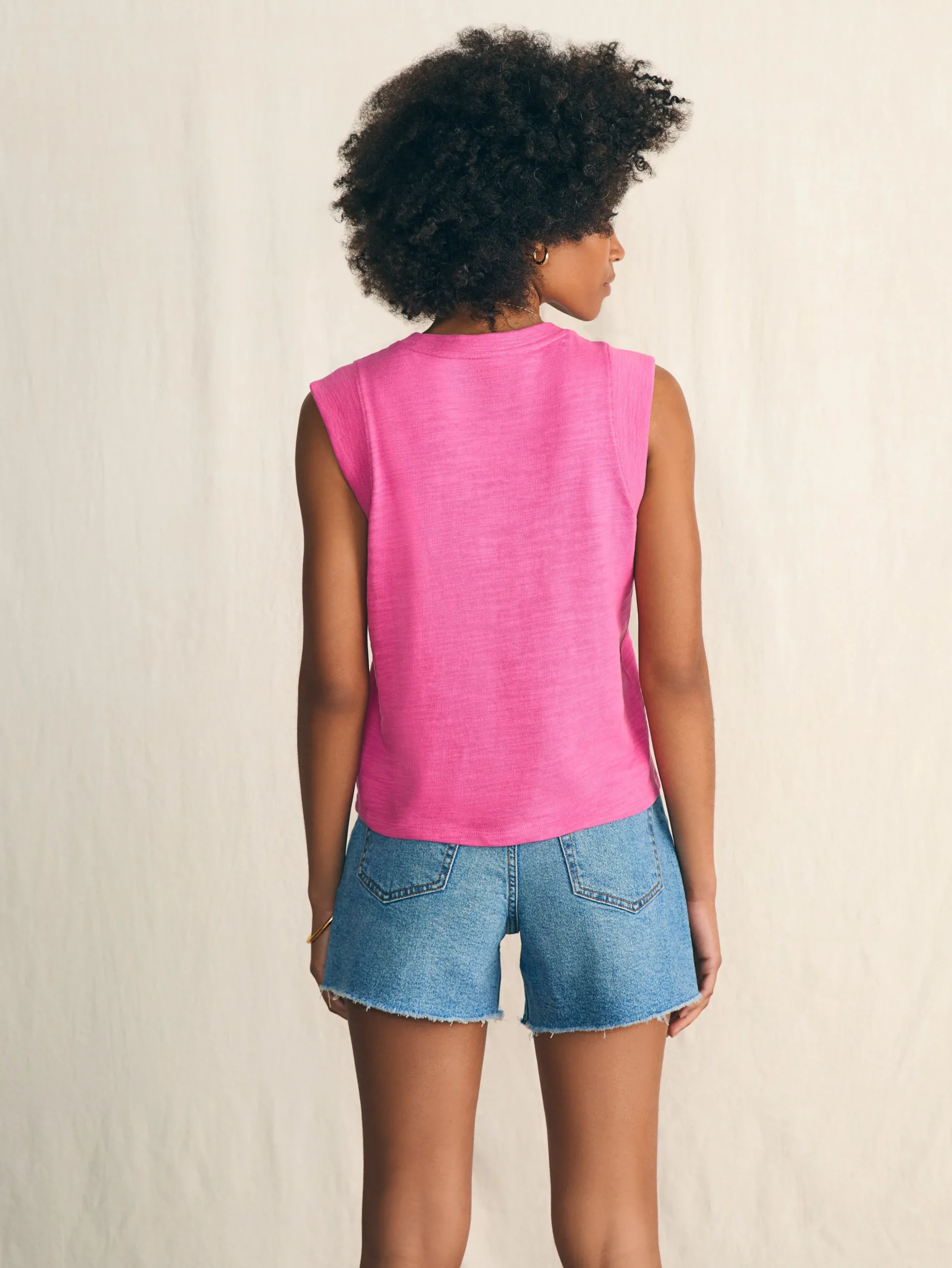 Women Faherty Brand Sunwashed Slub Muscle Tank -