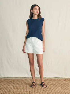 Women Faherty Brand Sunwashed Slub Muscle Tank -