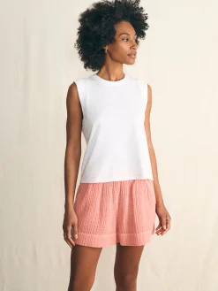 Women Faherty Brand Sunwashed Slub Muscle Tank -