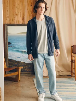 Faherty Brand Sunwashed Slub Zip Hoodie -