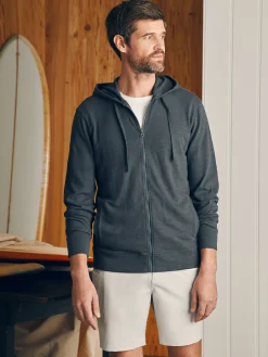 Faherty Brand Sunwashed Slub Zip Hoodie -