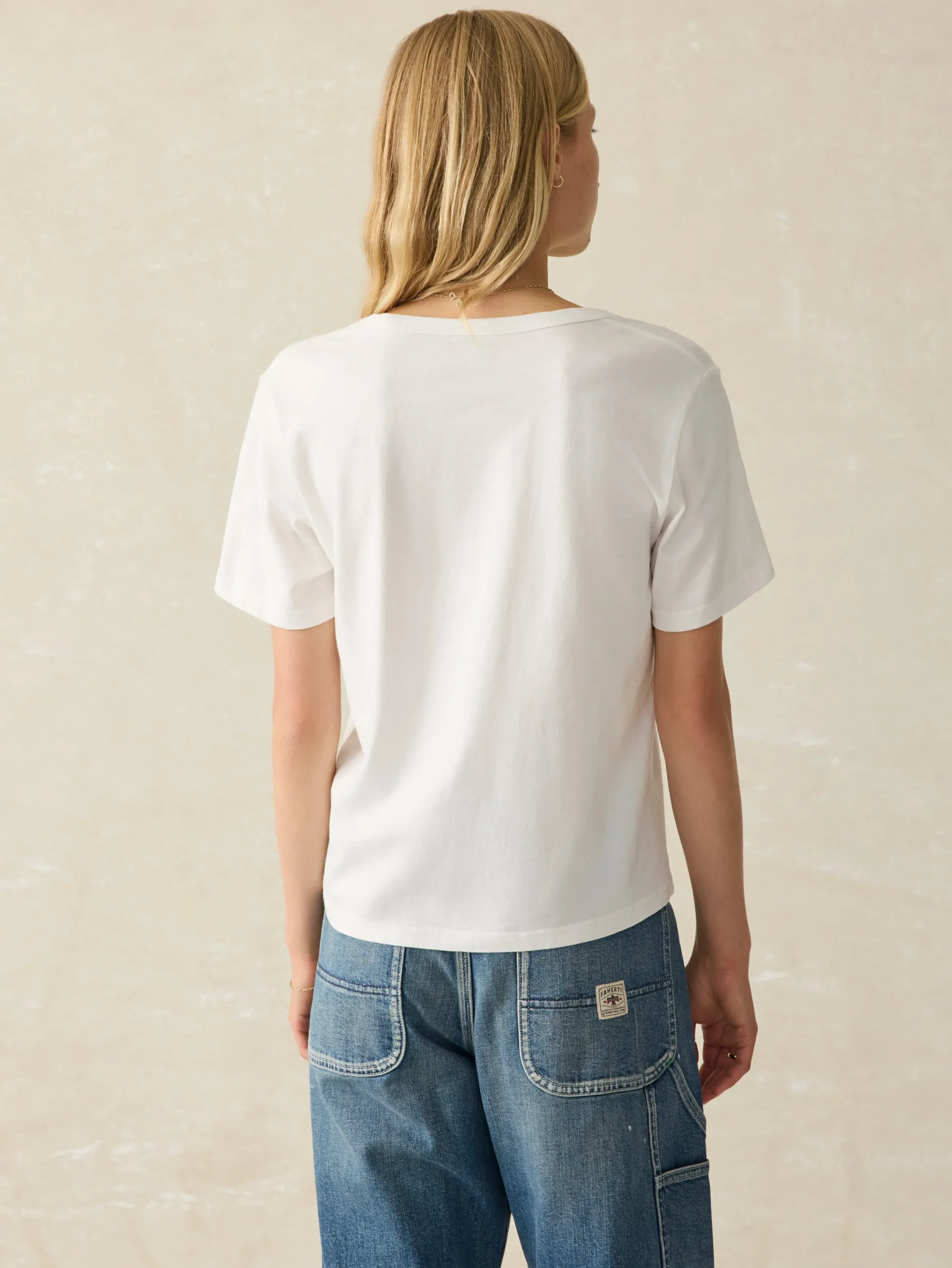 Women Faherty Brand Sunwashed V-Neck Tee -