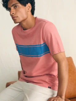 Faherty Brand Surf Stripe Sunwashed Pocket Tee -