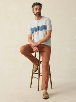 Faherty Brand Surf Stripe Sunwashed Pocket Tee -
