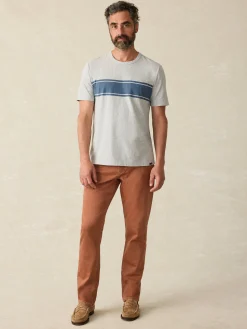 Faherty Brand Surf Stripe Sunwashed Pocket Tee -