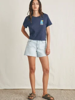 Women Faherty Brand Surfrider Sunwashed Cropped Tee -