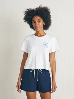 Women Faherty Brand Surfrider Sunwashed Cropped Tee -