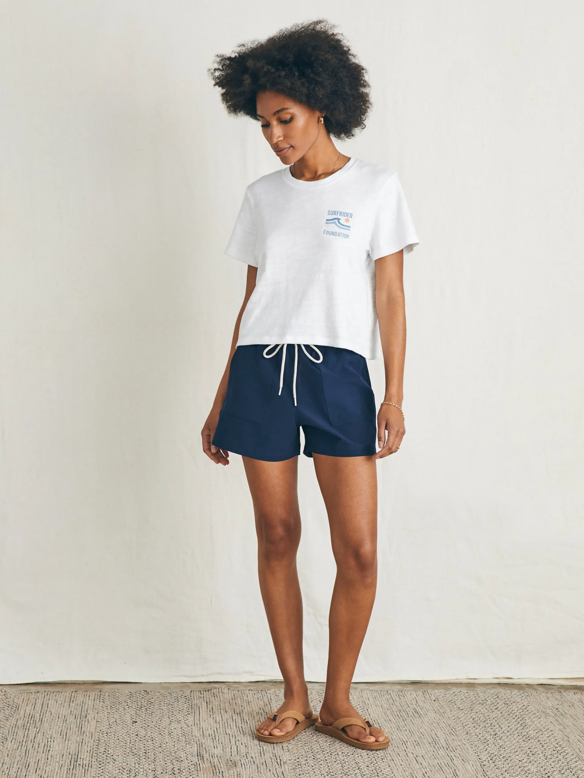 Women Faherty Brand Surfrider Sunwashed Cropped Tee -