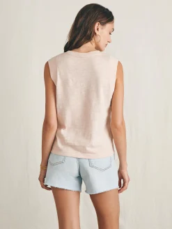 Women Faherty Brand Surfrider Sunwashed Slub Muscle Tank -