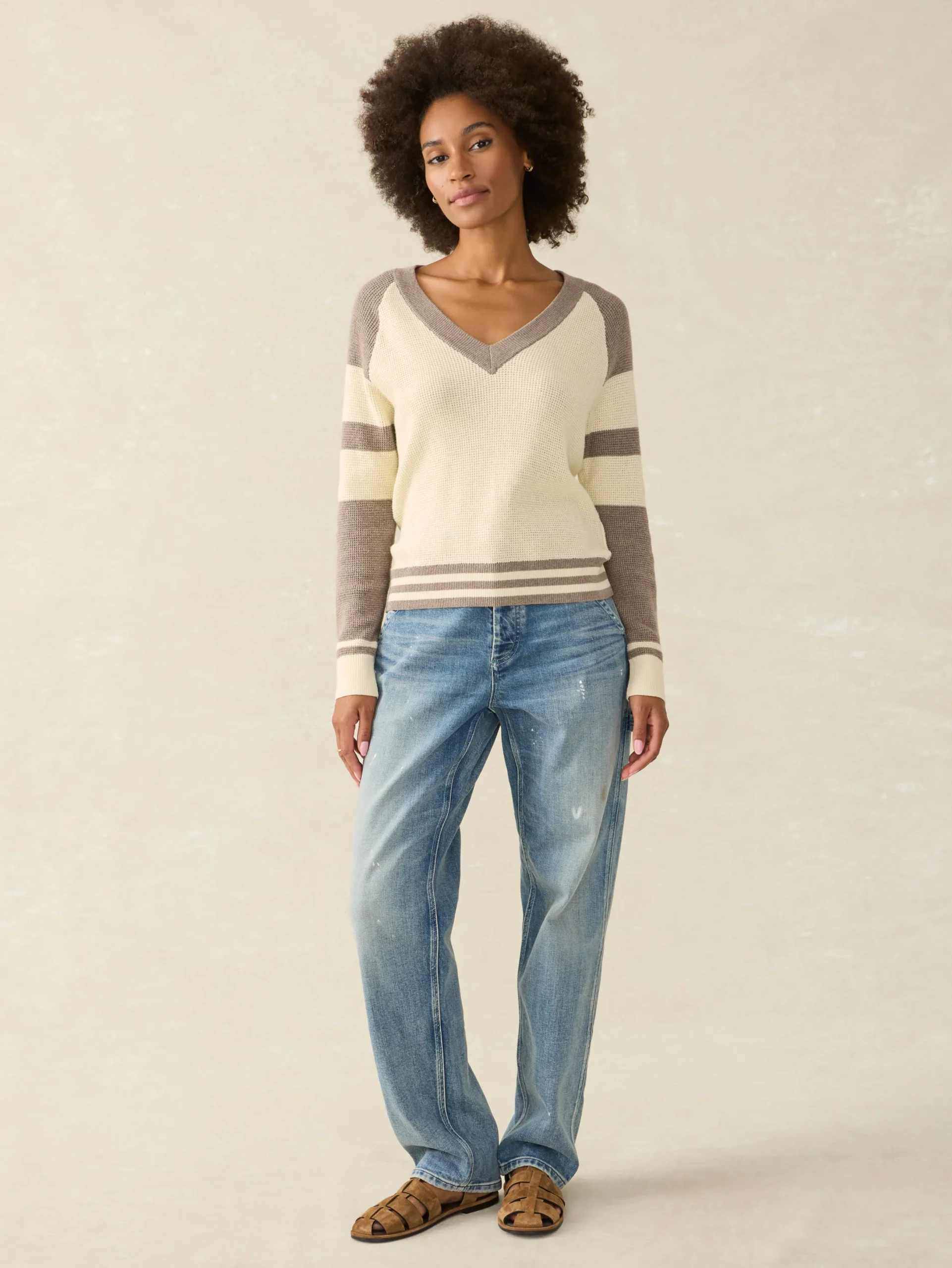 Women Faherty Brand Throwback V-Neck -