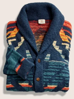 Faherty Brand Thunder Voice Eagle Cardigan -