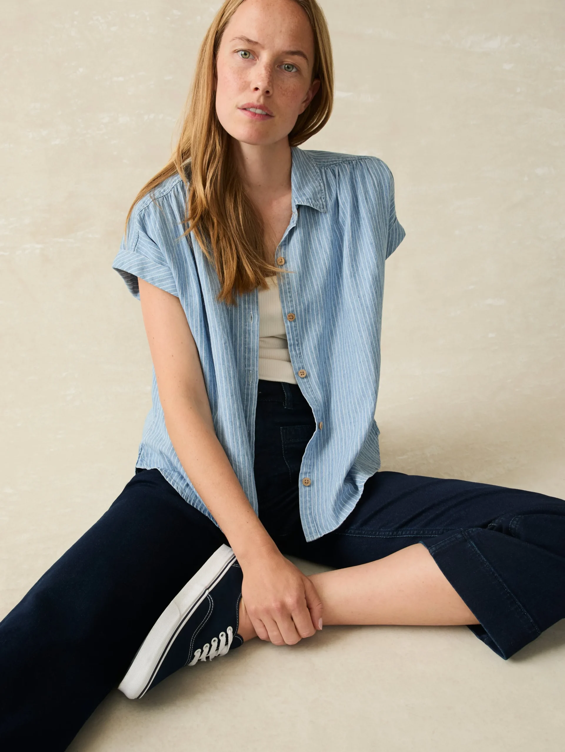 Women Faherty Brand Tried & True Breeze Shirt -
