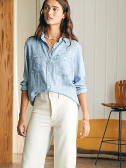 Women Faherty Brand Tried & True Chambray Shirt -