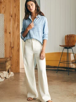 Women Faherty Brand Tried & True Chambray Shirt -