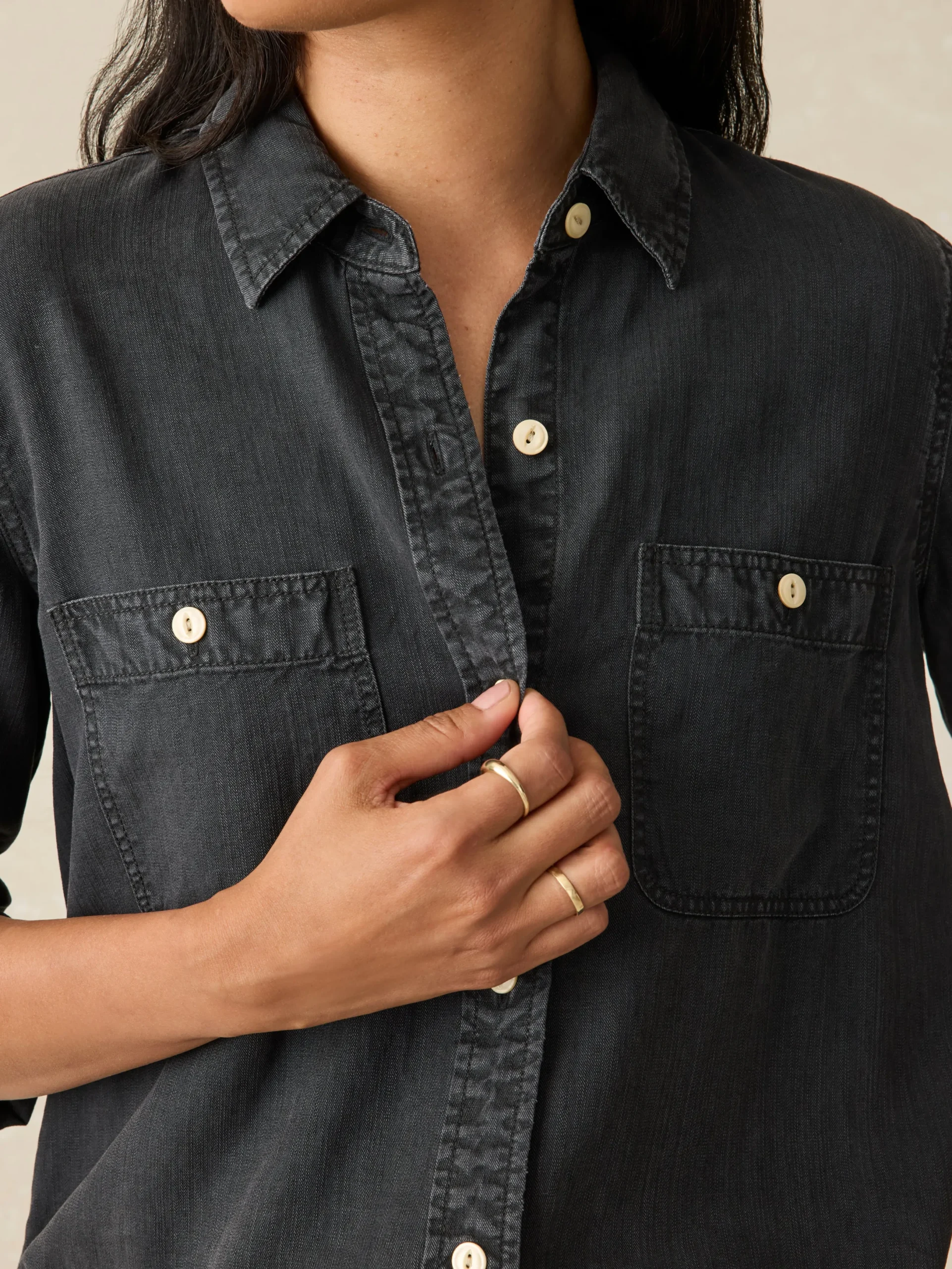 Women Faherty Brand Tried & True Chambray Shirt -