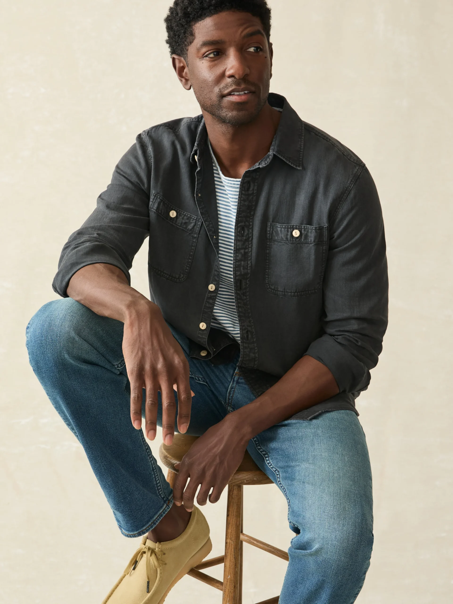 Faherty Brand Tried & True Chambray Workshirt -
