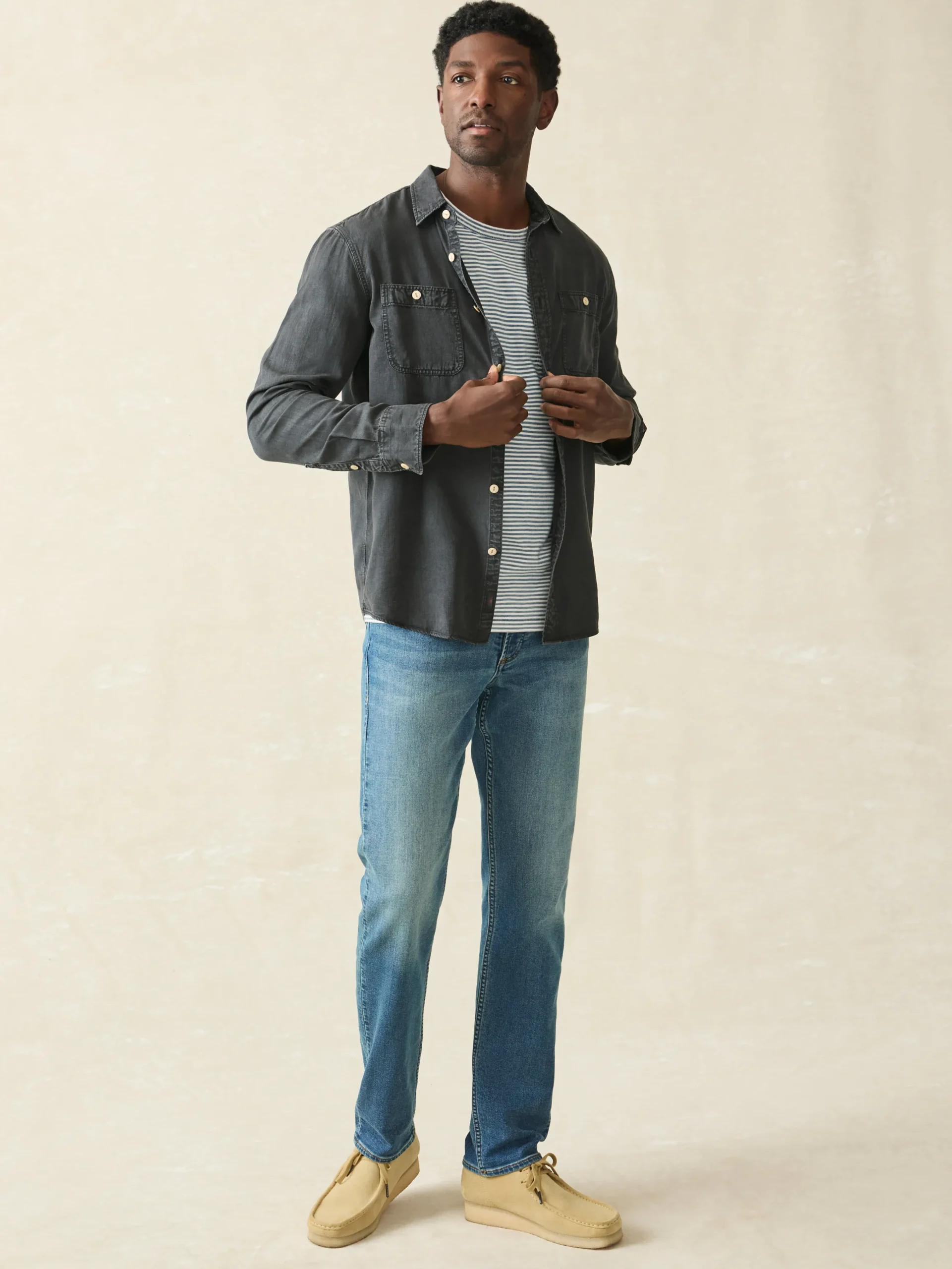 Faherty Brand Tried & True Chambray Workshirt -