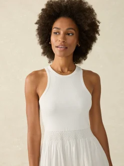 Women Faherty Brand Tropical Cotton Ribbed Tank Dress -
