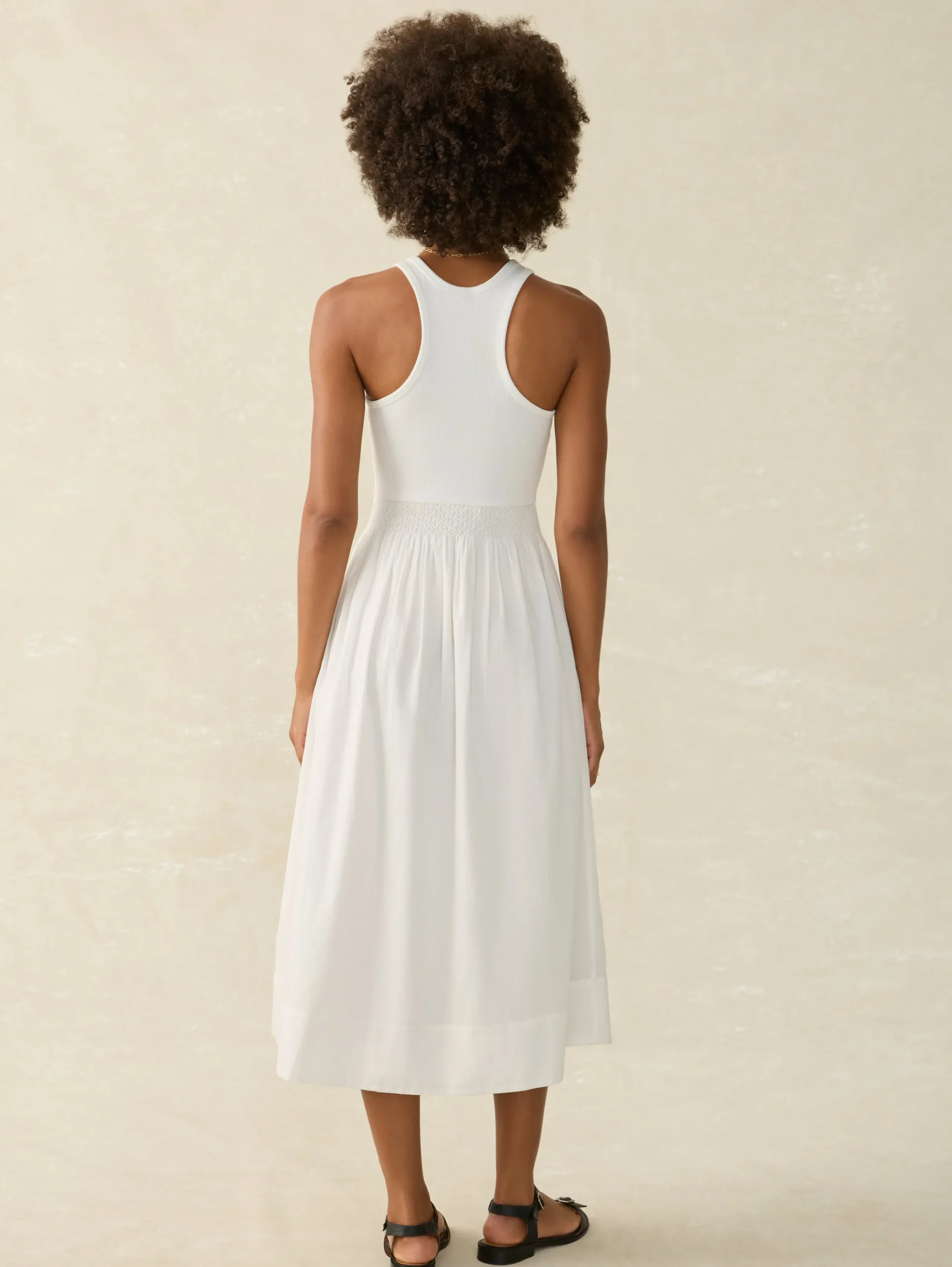 Women Faherty Brand Tropical Cotton Ribbed Tank Dress -